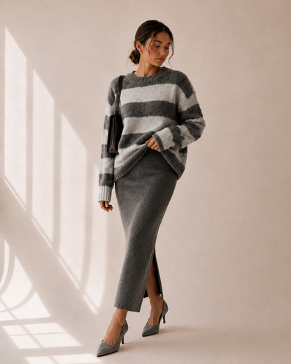 Margot Striped Knit Sweater