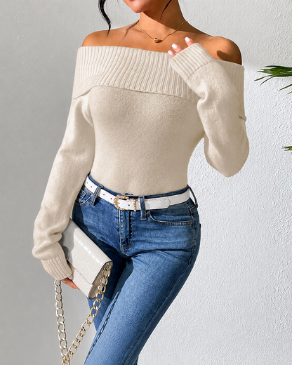 Élodie Off-Shoulder Knit Sweater